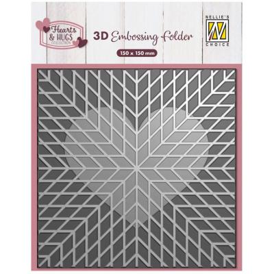 Nellie's Choice 3D Embossing Folder - Geo Heart